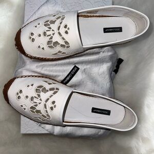 Dolce & Gabbana White Embroidered Espadrilles